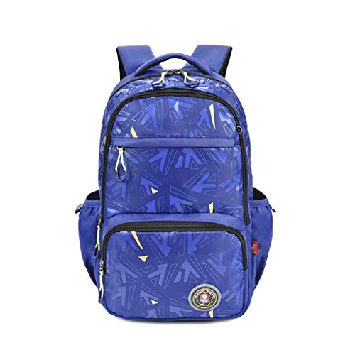 Mochila con Bandolera Azul Duradera, Mochila Grande for Estudiantes (Color : Azul, Size : 30 × 20 × 46 cm)