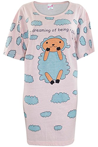 Ladies Nighty Wear Lamb-L-Pnk One Size