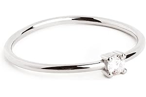 SINGULARU - Single Spark Anillo de Plata de Ley 925 Con Acabado Baño de Rodio - Estilo Solitario - Joyas Para Mujer - Hecho en España - Varios Acabados y Tallas