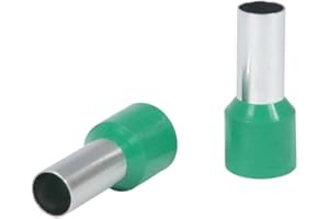 DEBFLEX - Terminale per filo elettrico prato isolato 16 mm² - Capocorda a crimpare per cablaggio elettrico - Connettore elettrico - Metallo - Verde - Confezione da 10 punte