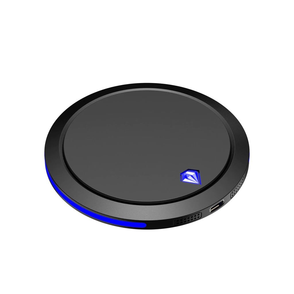 Wireless Charging Pad, Black with Blue LED Indicator