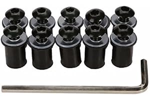 MTP-RACING 10 St. Alu Windschild Schrauben mit Gummi passend für Yamaha YZF 1000 R THUNDERACE 4VD 1996-2003 schwarz