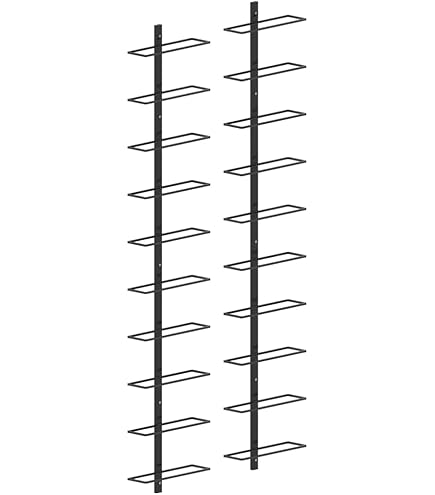 vidaXL Wijnrekken 2 st voor 10 flessen wandmontage metaal wit, metalen wijnrek, wijnhouder, wijnflessenhouder, flessenhouder, wijnflessenrek