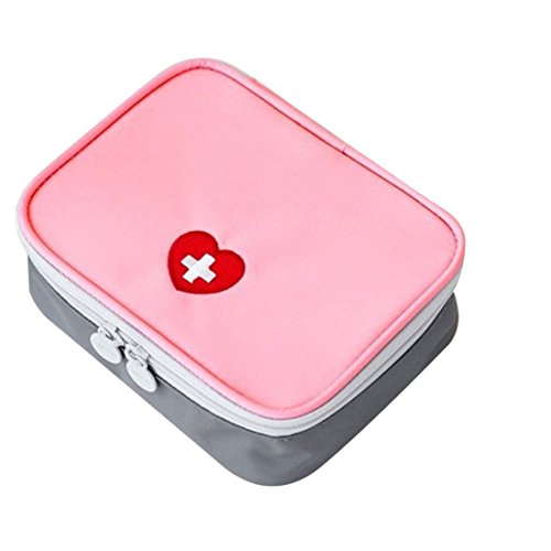 LifesportFirst Aid Medicine Storage Bag, Waterproof Outdoor Portable Medical Package Emergency Medical Kit Survival Medicine Pouch Container (Pink)