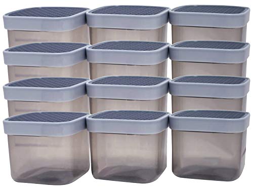 Kuber Industries Plastic Multipurpose Storage Container Set, Set of 12, Grey