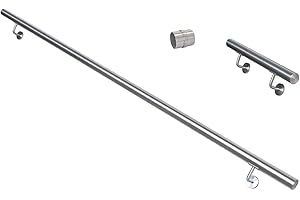 Main courante 304 acier inoxydable rampe escalier barre appui V2Aox 50 - 600 cm, Length:250 cm