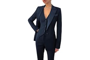 Leader of Beauty Women's 3 Piece Solid Work Pant Suit for Women Business Office Lady Suits Sets