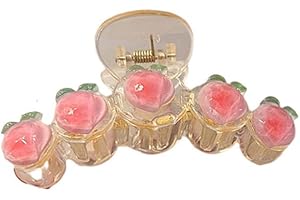 VNEWSCHI Peach Hairpin Shark Clip Pink Transparent Clip Cute Girl Shark Clip Sweet Hairpin Shark Clip Hair Accessories Headwear Vitality Girl Fresh Hairpin Horsetail Crab Clip