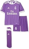 uniformes real madrid 2019 . adidas Real Madrid CF 2015/16 A SMU Mini Conjunto Jugador, Niños, 7-8 años, Violeta / Blanco