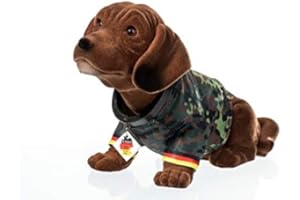 Rakso Oskar Schneider GmbH & Co. KG Wackeldackel groß 29 cm im Bundeswehr-Shirt Flecktarn - mit Echtheits-Zertifikat