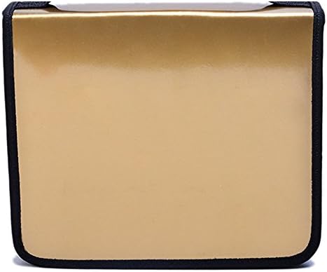 120 Slots Colored Pencil Organizer, Deluxe PU Leather Pencil Case Holder (Gold)