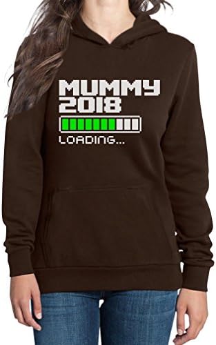 Shirtgeil Mummy 2018 Loading - Gift Idea for Mum to be in 2018 Women Hoodie XX-Large Brown