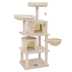 FEANDREA Árbol para Gatos, Rascador para Gatos con Postes Recubiertos de Sisal, Varias Plataformas, Centro de Actividades para Gatos PCT90G
