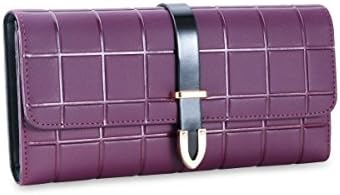 DaGeLon Women Large Capacity Luxury Genuine Leather Noble Wallet Multi Credit Card Deluxe Clutch Fashion Girl Elegant Lady Long Purse with Inner Zip for Smart Mobile Phone