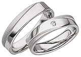 JC SILBER EHERINGE 925 STERLING TRAURINGE MIT ZIRKONIA A08 (PAARPREIS)