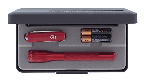 Preisvergleich Produktbild MagLite Super Mini R3 Taschenlampe mit Messer rot