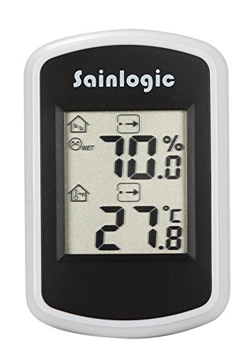 Thermometre Hygrometre, Sainlogic Lecture précise Température numérique et humidité avec écran LCD, Thermomètre hygromètre Max-Min pour bureau | accueil | bureau