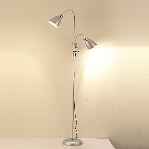PIGE Living room Nordic modern simple creative bedside vertical table lamp bedroom desk floor lamp ( Color : Silver )