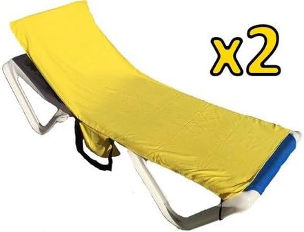 YISAMA Microfibre Lounge Chair Towel for Sunbathing, Quickdry Windproof with Pocket (Pack of 2)