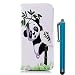 Produktbild Handy schützen, Hülle Für Samsung Galaxy A6+ (2018) / A6 (2018) Geldbeutel/Kreditkartenfächer / mit Halterung Ganzkörper-Gehäuse Panda Hart PU-Leder für A6 (2018) / A6+ (2018) / A5 (2017) für Samsu