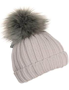 Miuno® Kinder Kunstfell Bommelmütze Strickmütze mit Teddyfutter Mk1163