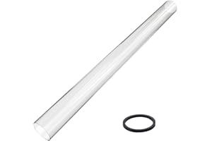 SATARGO Pyramid Gas Patio Heater Replacement Glass Tube, 125 cm x 10 cm, with Rubber Seal