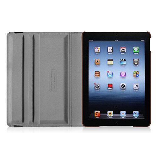 Fintie Apple iPad 2 / iPad 3 / iPad 4 Retina Hülle Case Schutzhülle Etui Tasche – 360 Grad Rotierend Stand Smart Cover mit Auto Schlaf / Wach Funktion, Vintage Brown - 7