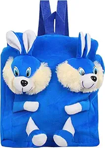 Blue Tree Velvet Kids School/Nursery/Picnic/Carry/Travelling Bag - 2 to 5 Age (Best_Blue-Rabbit)