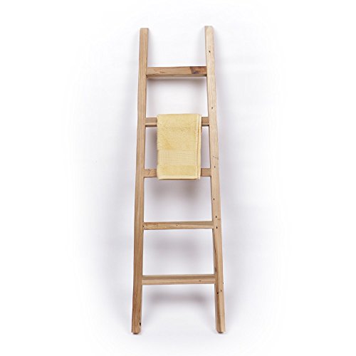 Teak Holz Handtuchleiter Badezimmer Handtuchhalter recycelt 120 cm