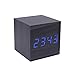 Generic Snooze Digital LED Alarm Clock Voice Control Clock Thermometer Calendar - black + blue RS.1290.00