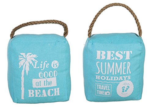 Bada Bing Türstopper Maritim Beach Seil türkis blau Landhaus + Feng Shui Fibel