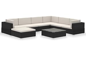 vidaXL Gartenmöbel 8-TLG. Poly Rattan Sofa Sitzgruppe Sitzgarnitur Lounge