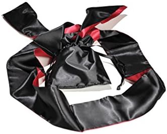 High Quality Blindfold with Bag - Opaque Eye Mask in Black / Red – Suitable for Men and Women - 150 cm long