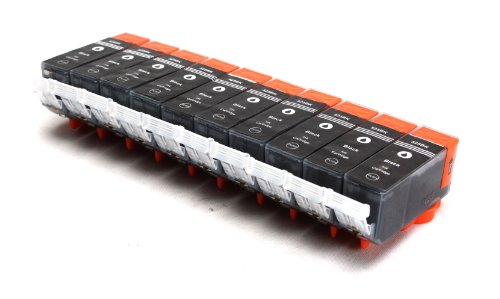 10 x Compatible Cartouches d encres noir PGI-525BK PGI525BK - AVEC PUCE - pour CANON