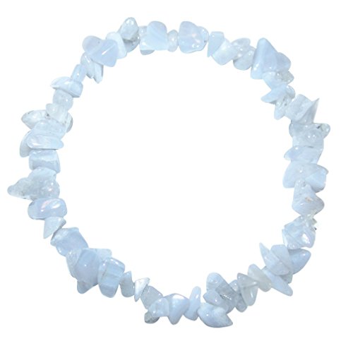 Preisvergleich Produktbild Chalcedon Armband, Splitter Armband echtes Edelsteinarmband Splitterarmband elastisch aufgezogen.(3382)