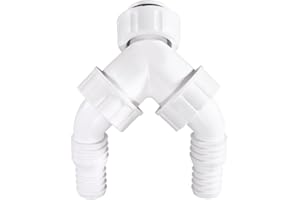 Xavax Dual Siphon Connector for Recessed Siphon (Connector with Check Valve, Appliance Hose Connector, Y-Connector for Washing Machine and Dishwasher, Y-Adapter for Siphon, Y-Connection)