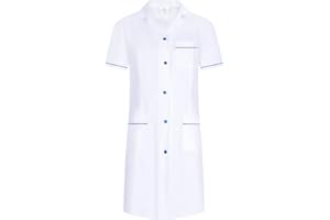 Workwear Tucano - Bata de Laboratorio Mujer Uniformes Sanitarios Ropa DE Trabajo Bata Blanco Ref:1820