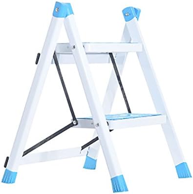 Ladder Stools Household Folding 2 Step Ladder Color Kitchen Pedal Ladder Climbing Ladder (Color : Blue)