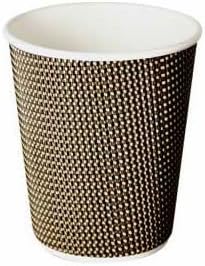 25 x 12oz LV Disposable Insulated Ripple Coffee Tea Paper Hot Cups