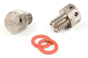 BGM ORIGINAL SUPERCHARGED BGM Ölablassschrauben-Set, M8x8mm mit Neodym Magnet, kompatibel für Vespa Largeframe und Smallframe Ersatz Getriebeölschraube