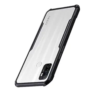 A rtistque Hybrid Transparent Shockproof Armor Clear Back Cover Case for Oppo A53, Black