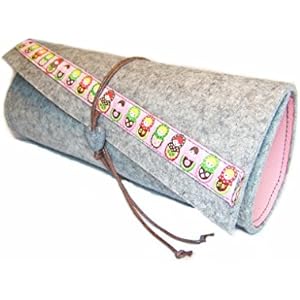 Federmäppchen Stifteetui Wollfilz, Filz, Farbauswahl Leder + Webband für Schule Studium etc.