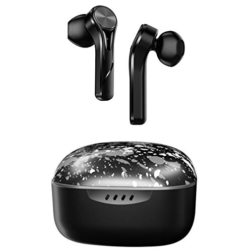 Auriculares Bluetooth Inalámbrico, AURSEN Bluetooth 5.0 Auriculares 56H Reproducción 3D Stereo HD Cascos Inalámbricos, Binaural Call Auto Pairing, Auriculares Inalámbricos con Carga Portátil (Gris)