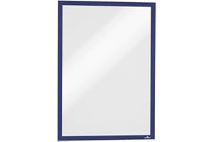 Durable 486807 Duraframe Magnetic, Cornice Espositiva a Fissaggio Magnetico, Formato A3, Confezione da 5 Pezzi, Blu