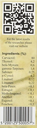 Athina Oregano Öl Bio, 100% ätherisches Oreganoöl Origanum vulgare, aus Griechenland, 80% Carvacrol, 1 X 10 ml - 5