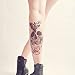 COKOHAPPY Large Temporary Tattoo , Skull Butterfly Rose for Lady Women