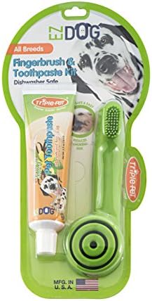 TriplePetEZDOG Finger Brush Kit colors vary, White
