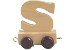 FUN WORLD TOYS Holz namenszug | Buchstabenzug holzzug | Holz buchstabenzug namenszug für den Namen der Kinder (Buchstabenzug S)