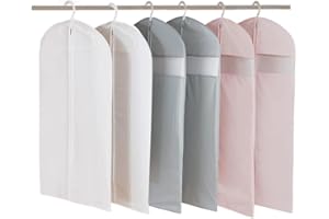 6 PCS Kleidersack Select Zone 60x110cm Wasserdichte Mottensichere Kleiderhülle mit Reißverschluss für Anzug und Kleid (60x110cm)