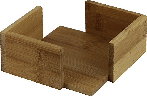 wns-emg-world Glasuntersetzer Getränke Untersetzer Set aus Bambus 7 teilig mit Halter - 4